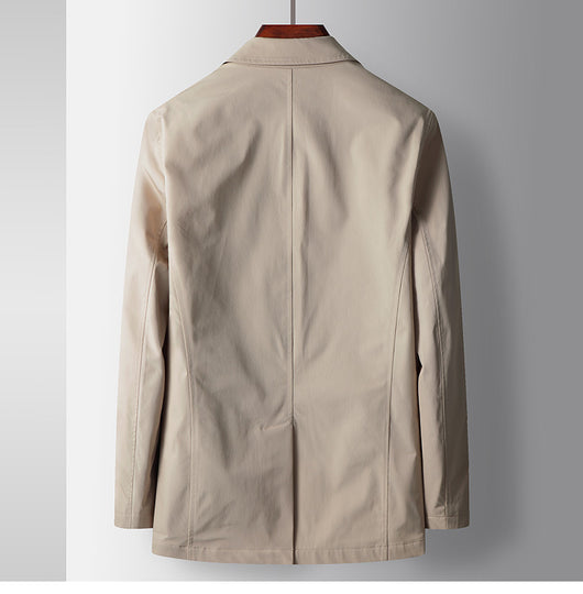 Abrigo Tipo Trench Doble Botonadura Lujo Ligero para Hombre - Image 16