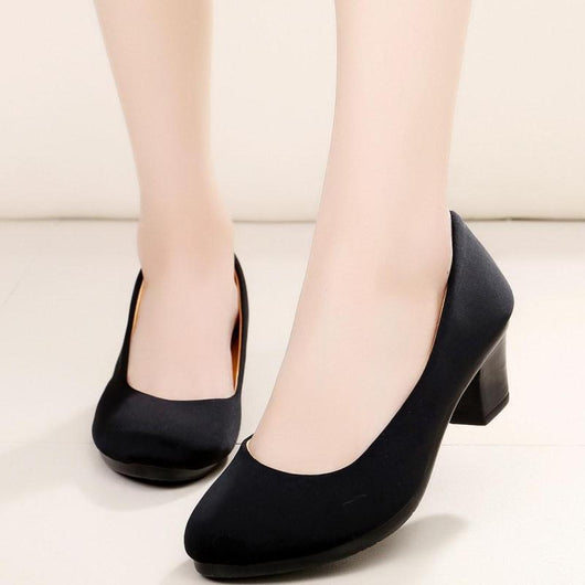 Zapatos de Tela Pekín Clásicos para Mujer - Tacón Alto, Suela Antideslizante, Ideal para Trabajo y Ceremonias - Image 4