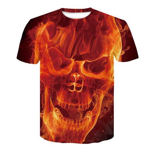 Playera Hombre Calavera Póker 3D - Cuello Redondo Manga Corta Verano Casual - Image 9