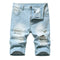 Shorts de Mezclilla Rotos Estilo Europeo y Americano para Hombre