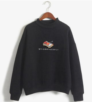 Sudadera Estampada Sushi con Cuello Redondo y Forro Polar - Image 2