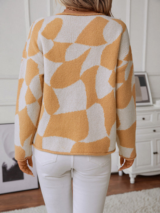 Suéter de Cuello Redondo con Contraste de Colores para Mujer - Image 17