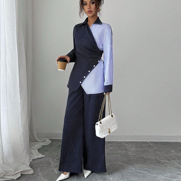 Traje Ejecutivo con Contraste: Camisa Manga Larga y Pantalón Recto - Image 6
