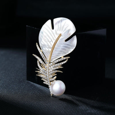 Broche de Perlas de Agua Dulce Naturales con Concha de Lujo - Image 3