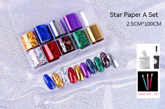 Set de 12 Láminas Decorativas para Uñas - Transferencias Nail Art