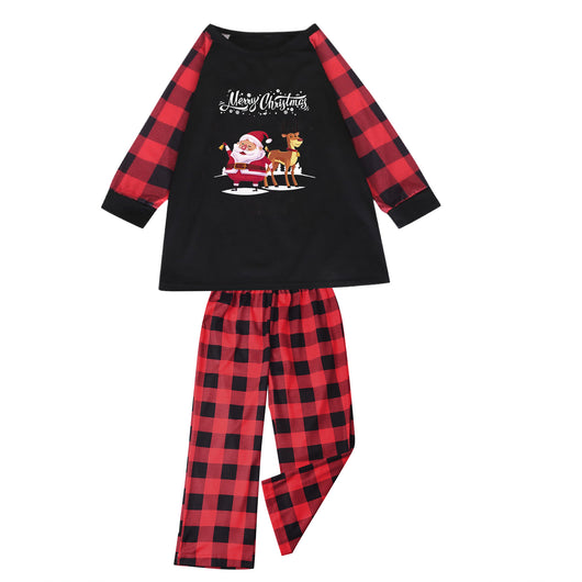 Black and red plaid Christmas romper with Santa Claus and reindeer graphic, and 'Merry Christmas' text. - Image 9
