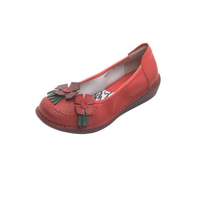 Zapatos Artesanales de Cuero Estilo Étnico Retro con Suela Suave para Mujer - Image 5
