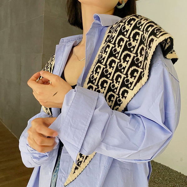 Bufanda Reversible Tejida para Mujer - Doble Cara Otoño e Invierno