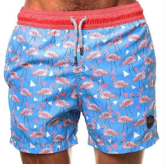 Pantalones de Playa Hombre Estampado Flamenco - Shorts Sueltos Moda Europa y Estados Unidos - Image 2
