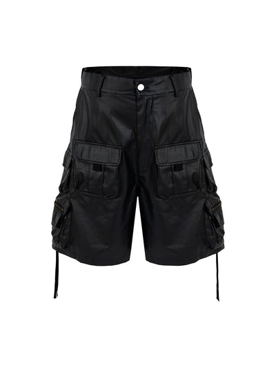 Shorts Tácticos con Recubrimiento Brillante y Multi-Bolsillos - Image 9