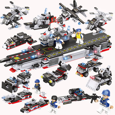 Bloques de Construcción Portaaviones Militar Policía para Niños - Image 26