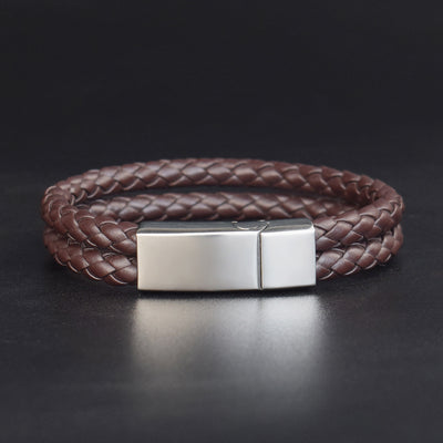 Pulsera de Cuero Tejido Personalizada para Hombre - Image 16