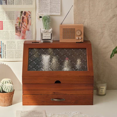 Gabinete de Almacenamiento Cosmético Vintage Madera con Doble Cajón - Image 2