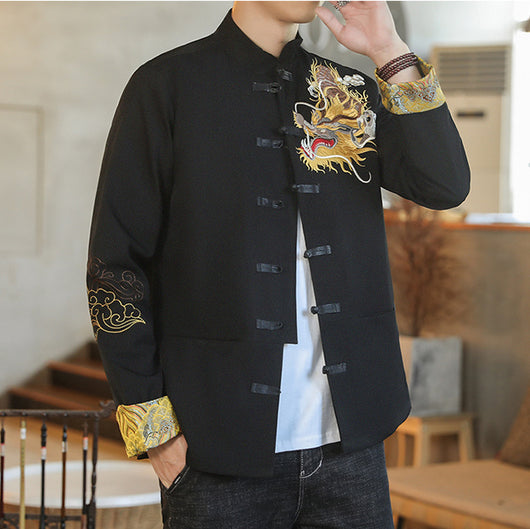 Chaqueta Hanfu Buddha Estilo Chino Retro para Hombre - Image 9