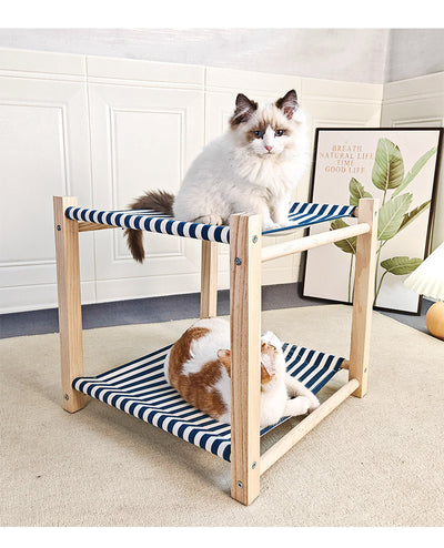Cama Hamaca Doble para Gatos - Estructura de Madera Maciza con Niveles Separables - Image 18