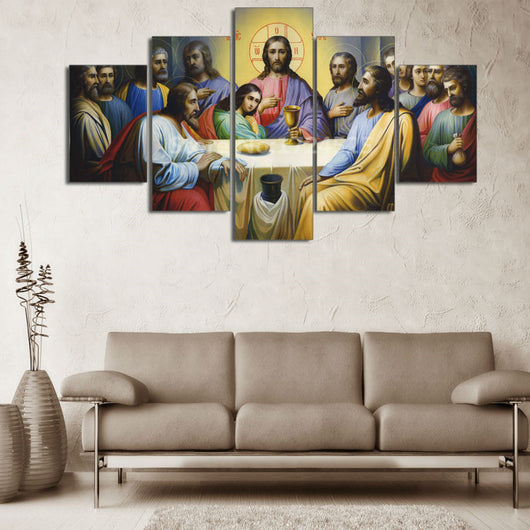 Cuadros Abstractos de Jesús con Caracteres Chinos para Comedor - Image 5