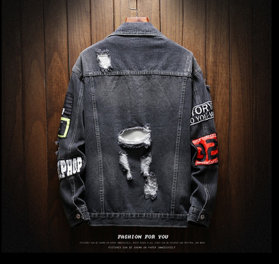 Chaqueta de Mezclilla Desgarrada Casual - Image 7