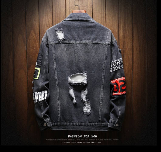 Chaqueta de Mezclilla Desgarrada Casual - Image 7