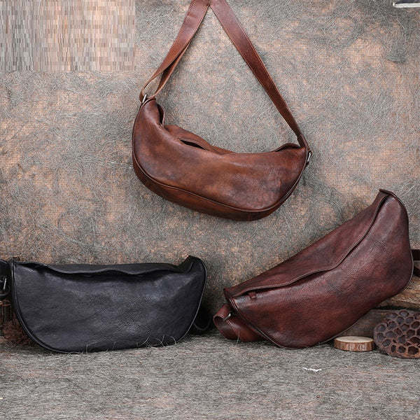 Bolsa Mensajera de Cuero Retro con Solapa - Estilo Casual