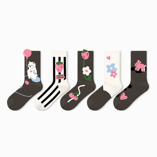 Calcetines de Algodón Estampado Infantil Primavera Otoño - Image 13