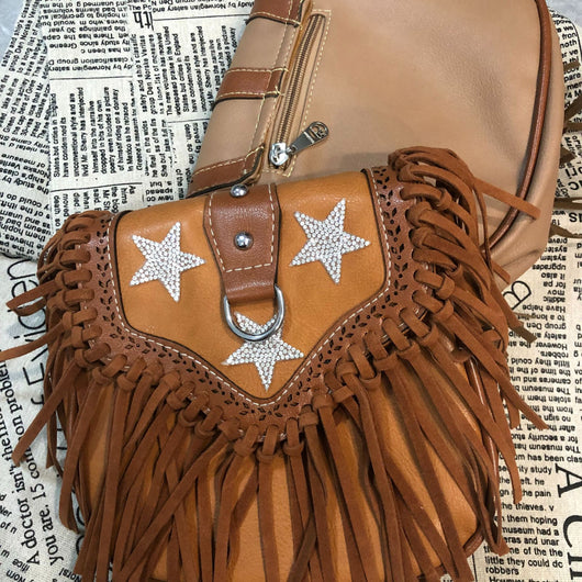 Bolso Bandolera Retro con Estrella Lentejuelas y Borlas - Image 10