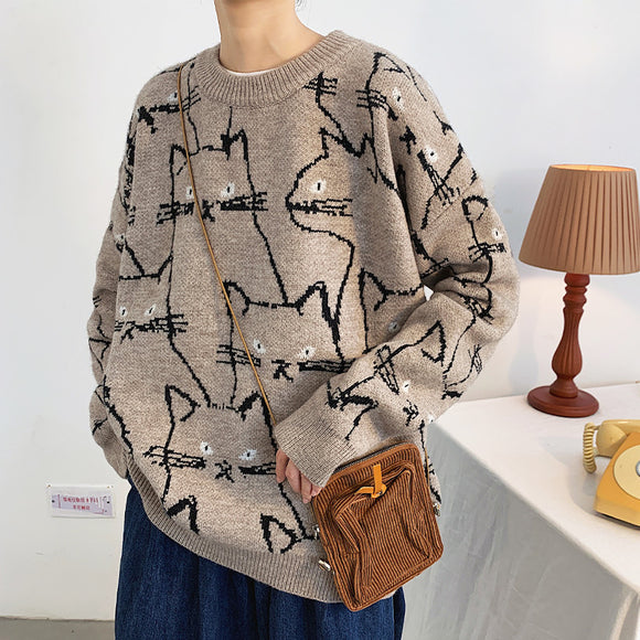 Suéter Suelto Hombre Estilo Hong Kong - Pullover Cómodo para Capas