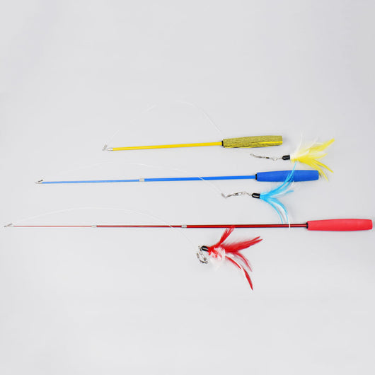 Caña de Pescar Interactiva para Gatos con Plumas Retráctil de 3 Secciones - Image 12