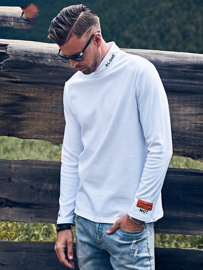 Camiseta Térmica Manga Larga con Cuello Alto en Terciopelo para Hombre - Image 6