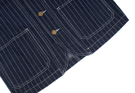 Chaqueta de Mezclilla con Rayas Verticales en Colores Primarios - Image 12