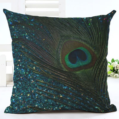 Funda de Almohada Estampado Pavo Real en Algodón y Lino - Image 14