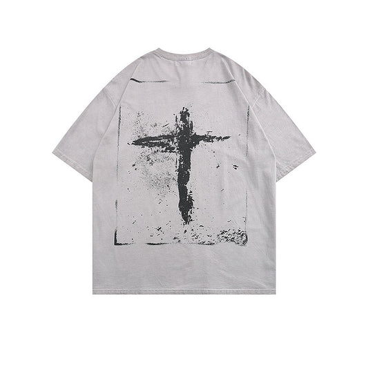 Camiseta Hip Hop Vintage Desgastada Lavada para Hombre - Image 10