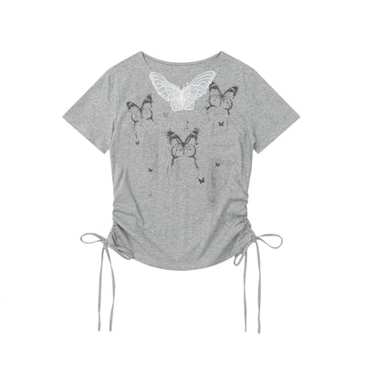 Camiseta Estampado Mariposas Manga Corta para Mujer - Image 9