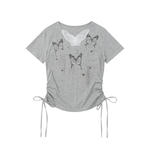 Camiseta Estampado Mariposas Manga Corta para Mujer - Image 9
