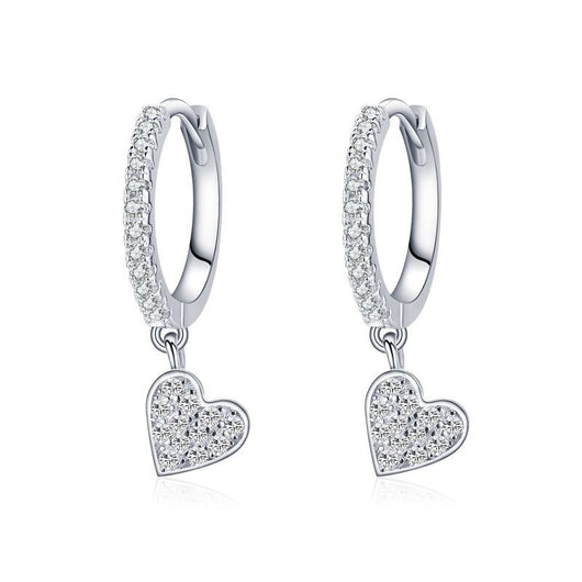 Aretes de Plata 925 con Diamantes en Forma de Corazón - Image 4