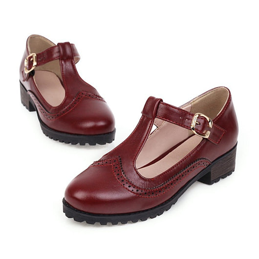 Zapatos Escolares Talla Grande para Mujer - Mocasines con Hebilla Primavera - Image 21