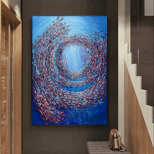 Cuadro Abstracto Óleo Texturizado Hecho a Mano - Arte Moderno Vórtice para Decoración