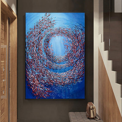Cuadro Abstracto Óleo Texturizado Hecho a Mano - Arte Moderno Vórtice para Decoración