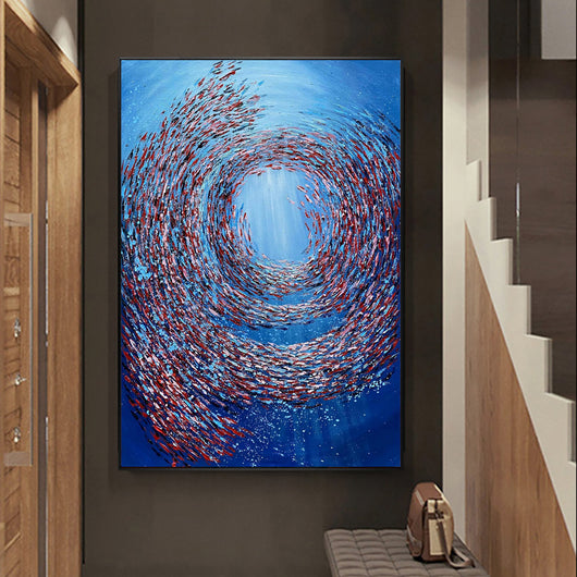 Cuadro Abstracto Óleo Texturizado Hecho a Mano - Arte Moderno Vórtice para Decoración