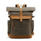 Mochila de Cuero Crazy Horse para Viajes - Bolsa Multifuncional Hombre con Compartimento Laptop