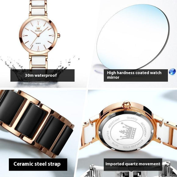 Reloj de Lujo para Mujer con Movimiento de Cuarzo y Resistencia al Agua