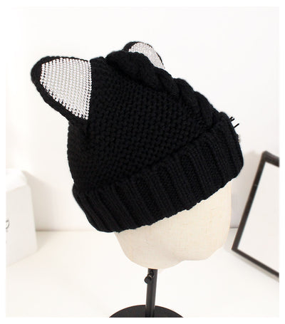 Gorro de Punto con Orejas de Gato y Brillantes - Image 7