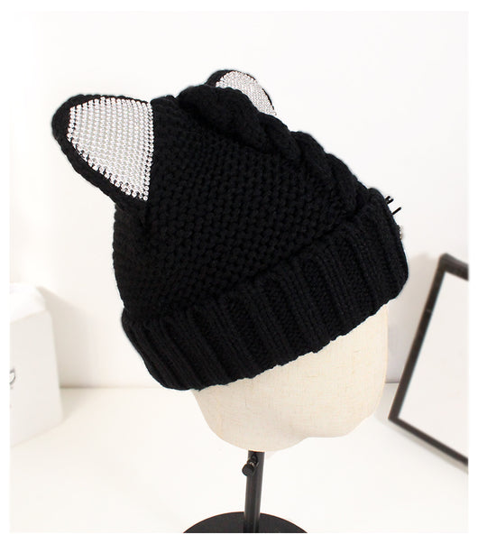 Gorro de Punto con Orejas de Gato y Brillantes - Image 7