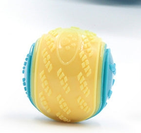 Orange and blue two-tone pet toy ball with textured surfaces for dog molar cleaning and training. - Image 10
