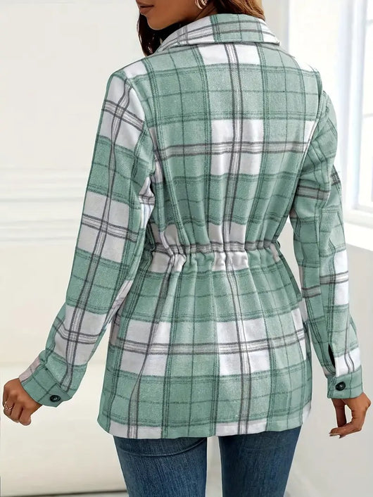 Camisa de Franela a Cuadros para Mujer - Manga Larga Casual - Image 10