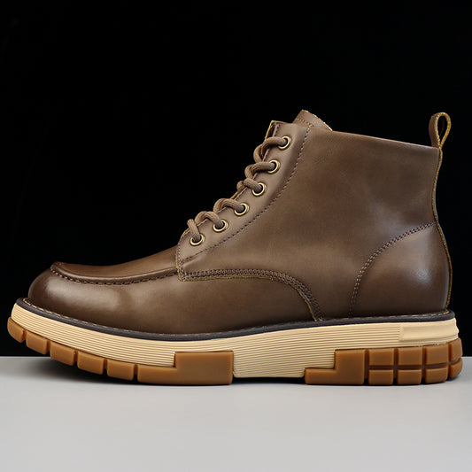 Botas Martin de Trabajo Estilo Británico con Suela Amortiguadora y Soporte Reforzado