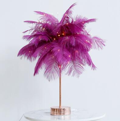 Lámpara de Escritorio Nórdica con Plumas - Luz Decorativa Moderna para Dormitorio - Image 16