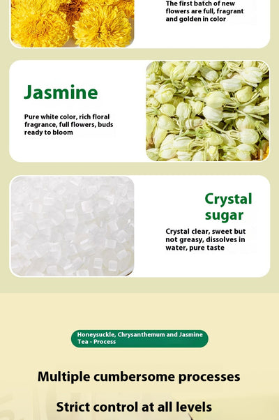 Set de Té de Jazmín, Crisantemo y Flores de Oro Plata en Bolsitas Individuales - Image 10