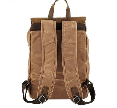 Mochila de Viaje Impermeable Cuero Crazy Horse y Lona para Hombre - Image 5