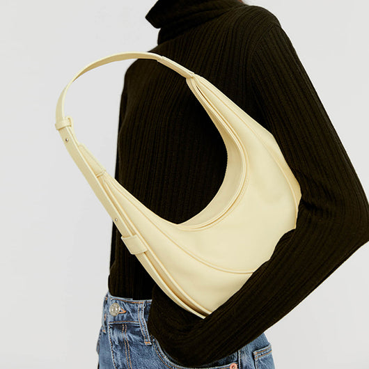 Bolsa Semicircular de Cuero Suave - Estilo Chaoxia con Gran Capacidad - Image 4