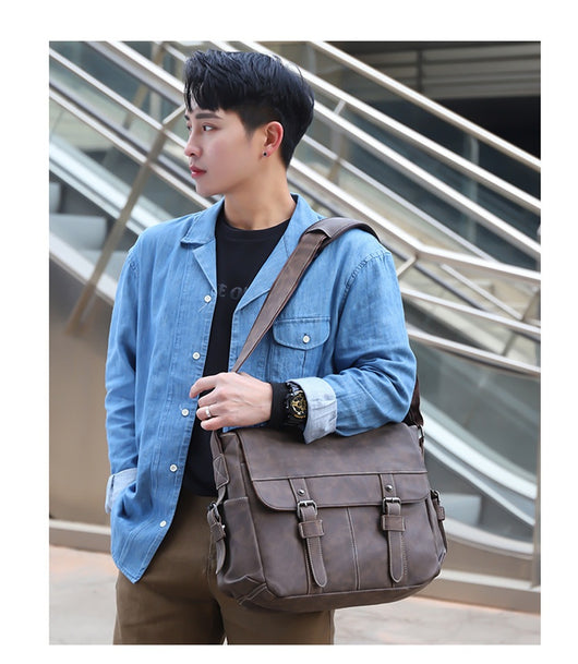 Bolso Bandolera de Cuero PU Retro para Hombre - Estilo Casual Trendy - Image 14